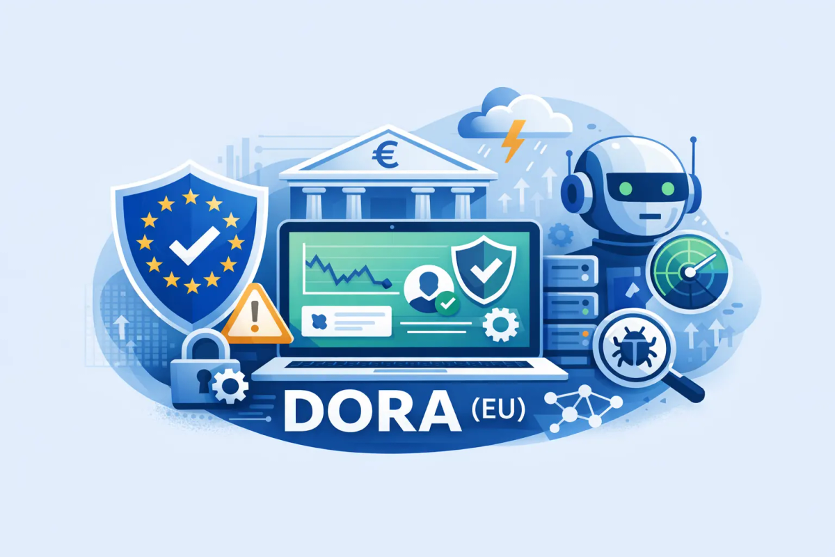 Illustration representing DORA-aligned operational resilience with invisible bot protection