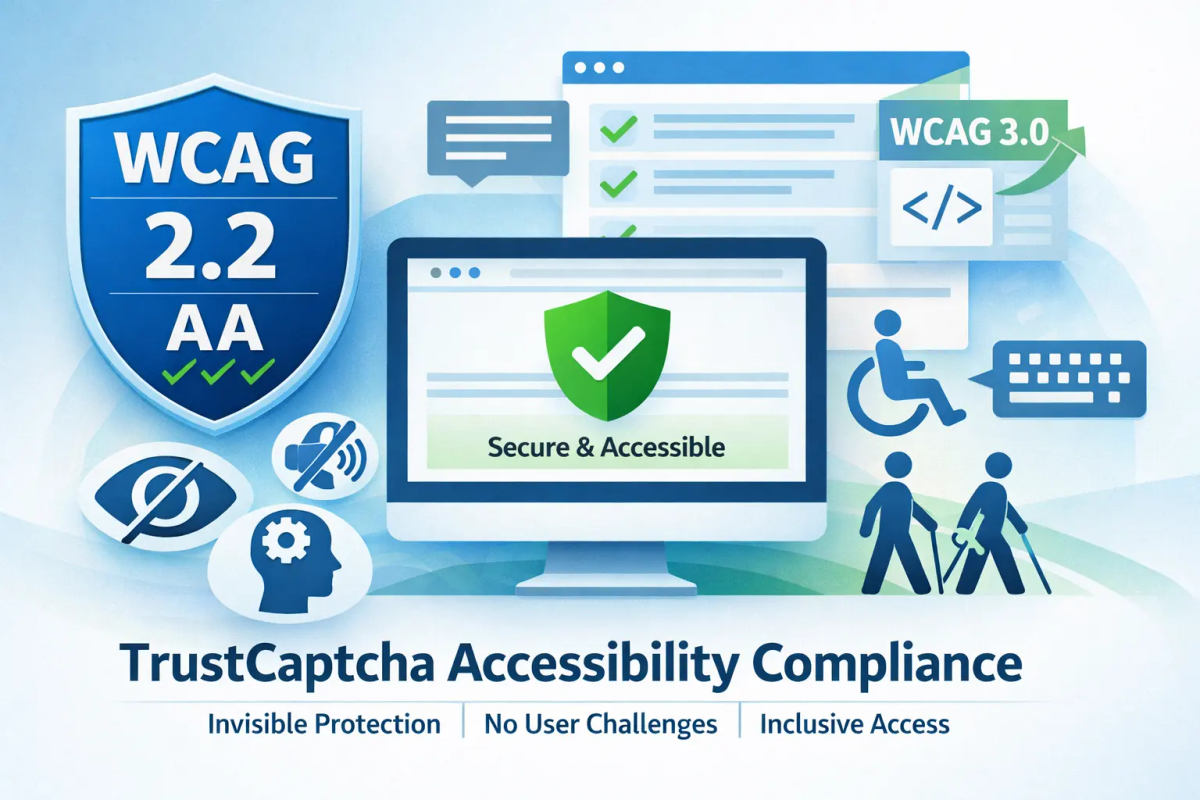 Illustration representing accessible, invisible bot protection without user interaction